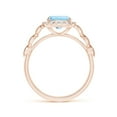 thumbnail image 2 of Angara Natural 1.85 Ct. Aquamarine with Diamond Halo Ring in 14K Rose Gold for Women (Ring Size: 3.5), 2 of 9