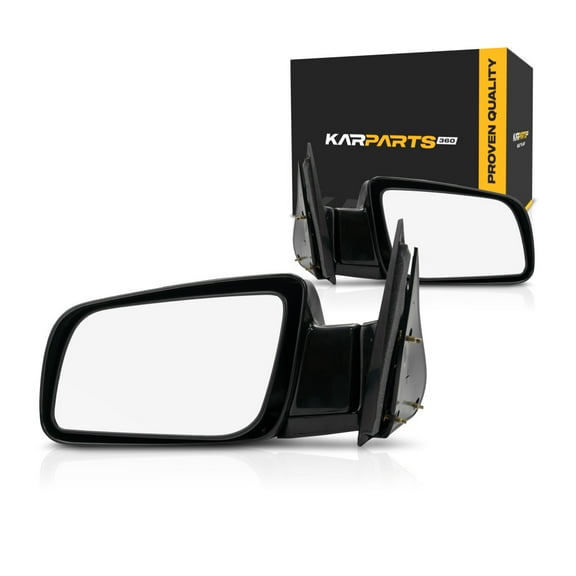 For GMC C1500 1999 Door Mirror Driver and Passenger Side | Pair | Manual | Non-Heated | Gloss | Black | Folding | GM1320140, GM1321140 | 15764759, 15764760