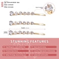 thumbnail image 4 of MIALLO Sweet Glam Golden Bobby Pins 3 PCS, Sparkly Heart Cubic Zirconia Headpiece, Delicate Everyday Hair Accessories for Women and Girls, 4 of 7