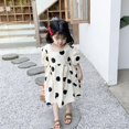 thumbnail image 3 of Zonhan Children's Big Dot Korean Dress Summer Girl Puff Sleeve Princess Skirt Children's Skirt, 3 of 11