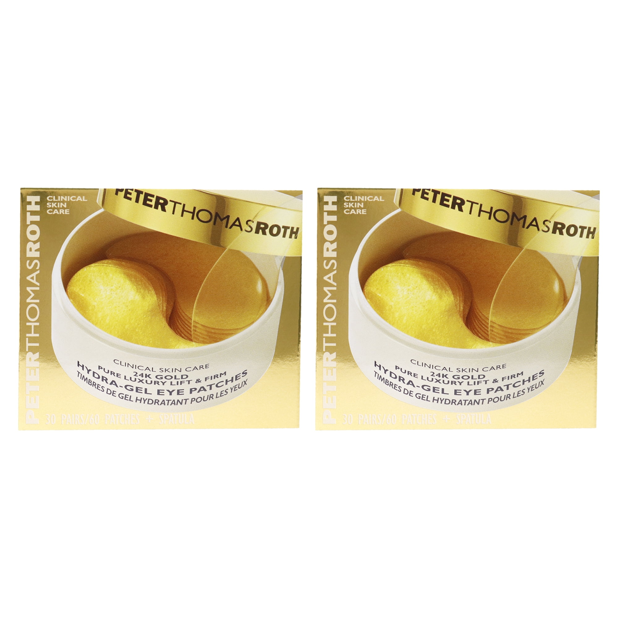 Peter Thomas Roth 24K Gold Pure Luxury Lift & Firm Hydra-Gel Eye Patches - Pack of 2 - 60 Pc Patches + Spatula Eye Patches