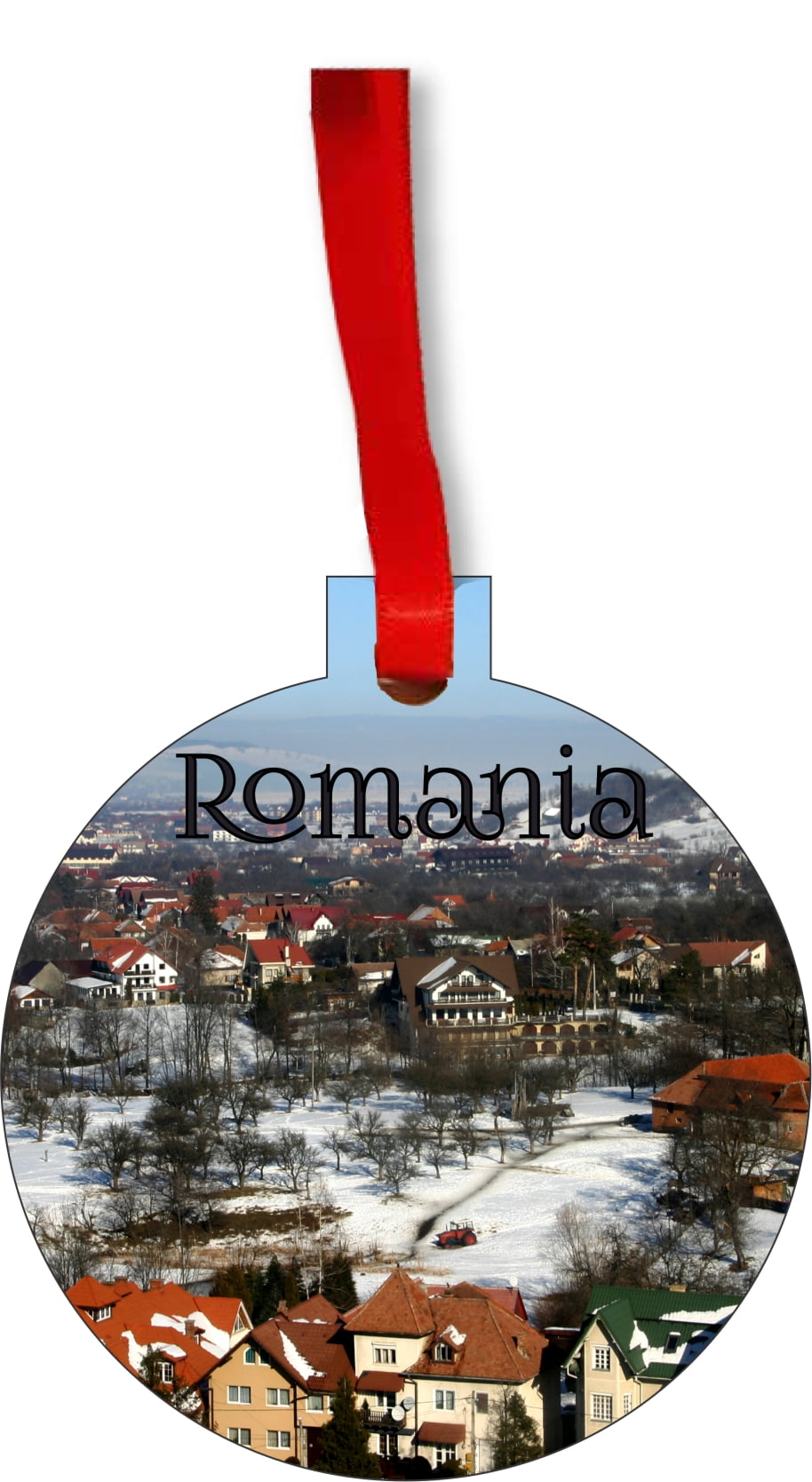 Romania Ornament Romanian Christmas Ornaments Travel Bran City in Snow