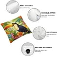 thumbnail image 4 of COMIO  Tropical Birds Toucan Throw Pillow Covers Set of 2 Parrot Flowers Leaves Decorative Pillow Cases Cushion Covers for Sofa Couch Car Bedroom Home Decor, 4 of 6