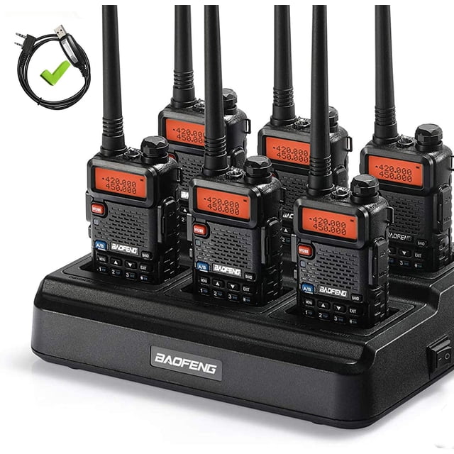 Walkie Talkies BAOFENG GT-5R Ham Radio, paquete de 6 unidades, color negro
