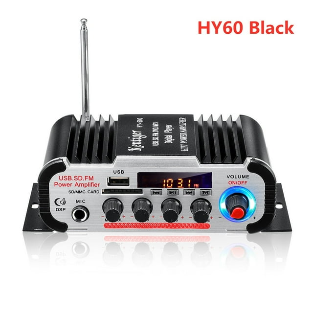 600W 2CH Home Car Digital Amplifiers Hifi Stereo Bass Power Amplifier FM USB SD LED Subwoofer Loud Speaker ,Efficient Heatsink