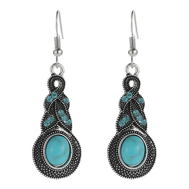 Pendientes turquesa, pendientes de regalo, pendientes colgantes, pendientes retro, pendientes vintage, 1 par de pendientes