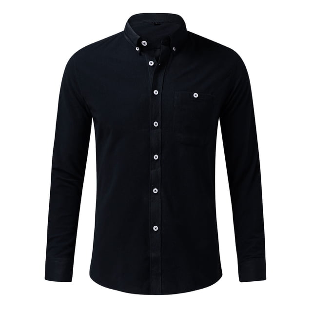Camisas Para Hombre Manga Larga Camisa de para hombre, blusa de primavera y pana, Top informal de otoño, camisas sólidas para hombre (Navy, 3XL)