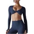 thumbnail image 2 of Neewe Seamless Long Sleeve Shirts for Women Waist Length - Workout Athletic Running Gym Yoga Tops Crewneck Breathable, 2 of 9