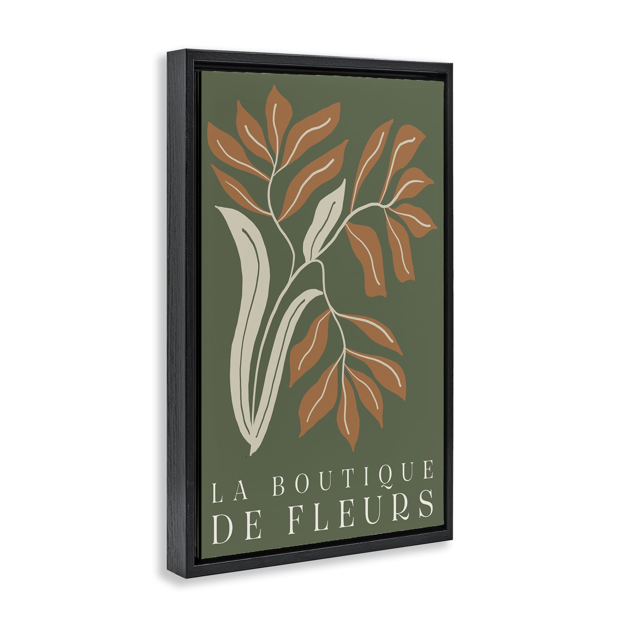 Stupell Industries Flower Shop Midcentury Minimal Black Framed Floater Canvas Wall Art, design by Emily Navas