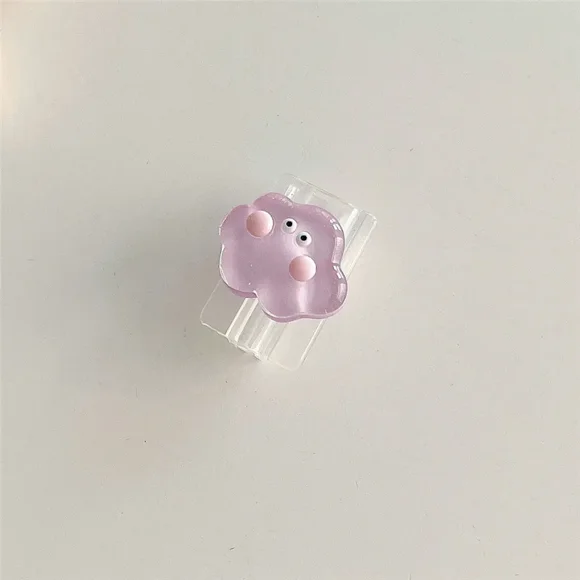 Universal Cute Cable Protector Android Charger Protector Cable Winder Cartoon For iPhone Type C Data Line Cable Bite Organizer purple cloud