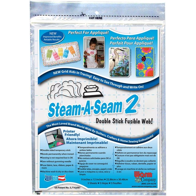 Láminas fusibles The Warm Company Steam-A-Seam 2, 9 x 12, 5 unidades