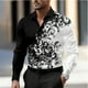 thumbnail image 5 of Camisa formal informal de negocios con diseño floral para hombre, camisa con botones para fiesta, uso diario, primavera y verano, solapa, manga larga, 11 colores, tela suave, 5 of 5