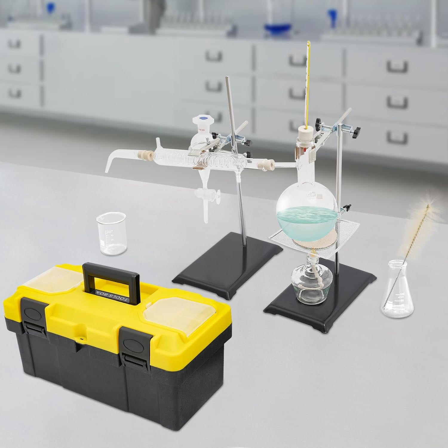 500ml Water Distillation Kit, Full Glass Steam Distillation Equipment for Essential Oil Extraction, Flower Petal Purification & Pure Dew Collection - Complete Distillation Kit for Home & Lab Use