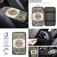 thumbnail image 4 of Renewold Skull Bohemian Flower 12 PCS Car Seat Cover Split Covers Full Set, Non-slip Steering Wheel Cover Seatbelt Strap Shoulder Cover Coasters Center Console Pad Handbrake Cover Gear Shift Cover, 4 of 7