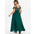 thumbnail image 4 of PENGXIANG Plus Size Cold Shoulder Floral Lace Maxi Party Evening Camis Long Dress, 4 of 5