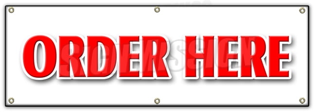 Order Here Banner Sign Food Ice Cream Fair Carnival Vendor Pick Up