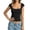Black, variant on Women Square Neck Crop Top Short Sleeve T Shirts Slim Fitted Going Out Tops Y2K Cute Summer Basic Tees Trendy
