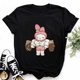 thumbnail image 3 of Camisetas divertidas con estampado de HelloKitty para mujer, camiseta de Anime Kuromis, Camisetas estampadas de algodón para mujer, camisetas informales de manga corta, ropa para mujer, 3 of 5