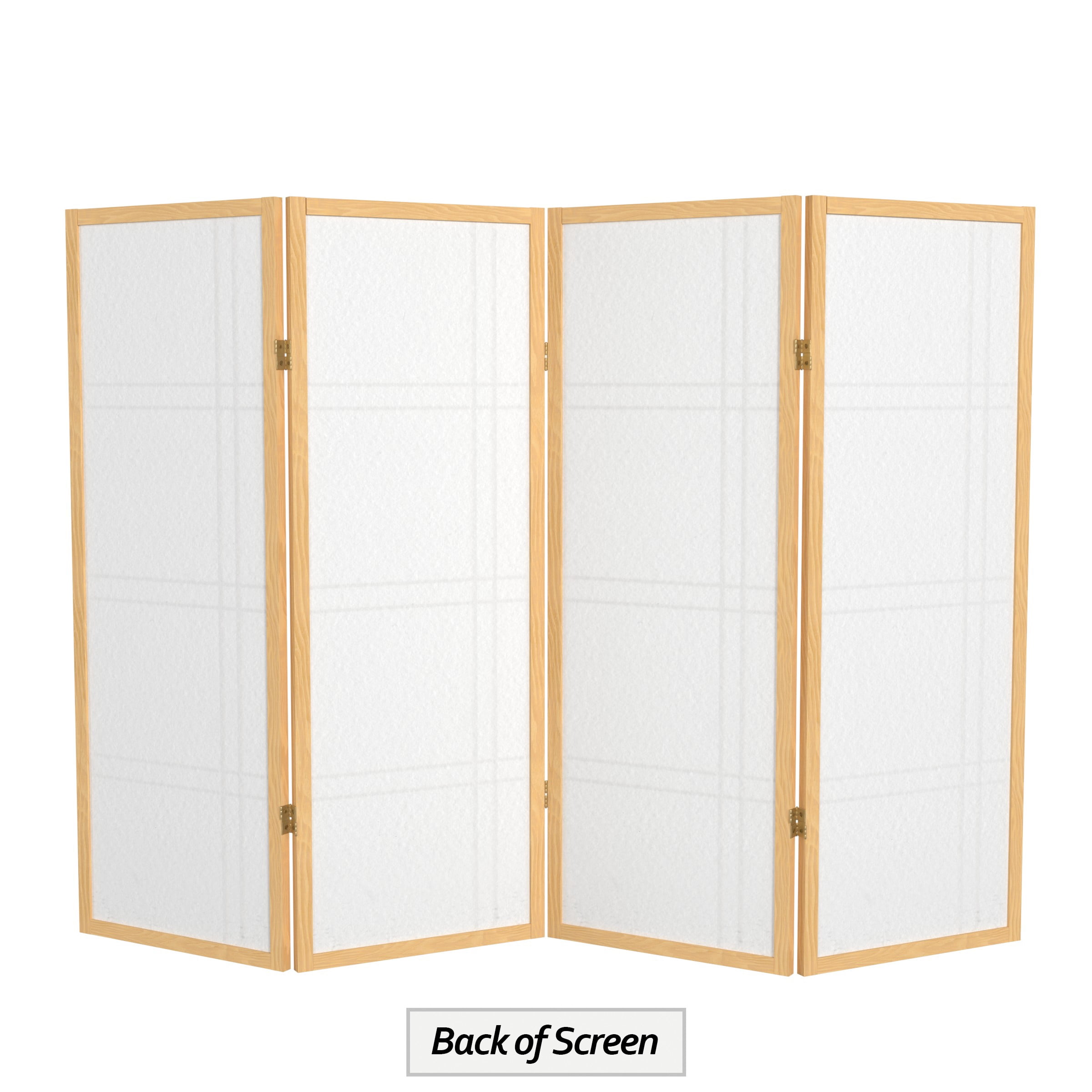 4 ft. Tall Japanese Design Double Cross Lattice Screen - Natural - 4 Panels