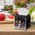 thumbnail image 5 of POLERO Decorative Tissue Box Cover Square with Winter Snowman Tissue Box Holder Waterproof PU Leather Modern Facial Organizer for Bathroom/Car/Office Home Decor, 5 of 7