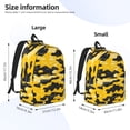 thumbnail image 2 of Casual Canvas Backpack Without Interlayer Large Capacity Stick Bag Design For Outdoor Shopping Office Outdoor Sports Vector Camouflage Pattern Yellow_3 Small, 2 of 7