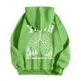 thumbnail image 4 of MHFRRA Sudadera con Capucha de Temática Cómoda para Un Jersey Informal, Ropa de Calle Suave, Ajuste Relajado, Suéter de Cuello Redondo con Diseño de Capucha Verde, 4 of 5