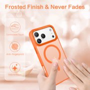 BENTOBEN Case for iPhone 17 Pro Compatible with Mag-Safe 6.3 Metal Frame Slim Tpu Matte Shockproof Protective Cover Orange