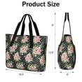 thumbnail image 3 of Tote Bag for Women - Pioneer Flower Shoulder Bag - Large Utility Work Duffle Bag with Zipper Handbag for Travel, Work, Sprots, 3 of 5
