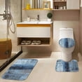 thumbnail image 3 of Juego de cortinas de ducha coloridas con tapa de inodoro y alfombras antideslizantes para baño, juego de cortinas de ducha de 4 piezas con líneas de arcoíris modernas, juego de baño de rayas hermosas, 3 of 7