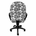 thumbnail image 3 of Black and White Office Chair Slipcover, Foliage Plant in Monochromatic Style with Curvy Sprigs Full of Leaves, Protective Stretch Decorative Fabric Cover, Standard Size, Black White, by Ambesonne, 3 of 5
