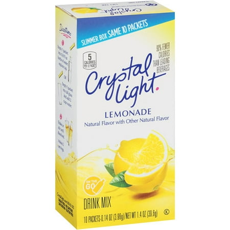 Crystal Light On The Go Lemonade Sugar Free Drink Mix, 10 Ct
