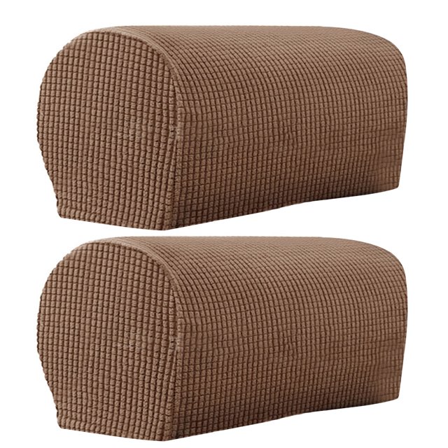 2 Pcs Sofa Arm Cover Elastic Thickened Dirt-resistant Solid Color Soft Fabric Couch Armrest Protectors Recliner Slipcovers