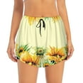 thumbnail image 4 of Lsque Sunflowers On A Yellow Background Printed Women's Running Shorts with Liner Pockets,Elastic Quick Dry Workout Athletic Gym Yoga Shorts,Womens High Waist Shorts-Medium, 4 of 9