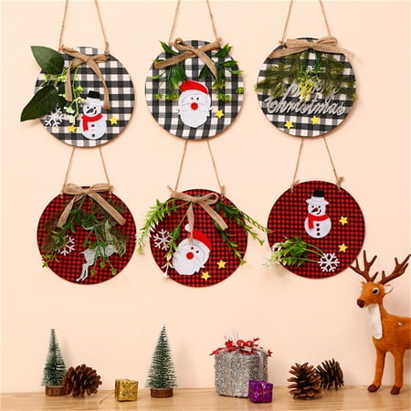 

Chicmine Door Pendant Durable Exquisite Wood One Sided Printed Hanging Christmas Door Pendant for Home