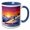 Blue/White, variant on 3drose, Winter Park, Colorado. Skiing in America. Gift for Gentlemen, Men, 11oz Magic Transforming Mug