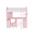 thumbnail image 6 of Polly   s Pink Plaid Loft Bed Desk with Accessories for 18   Dolls, Pink, 6 of 11