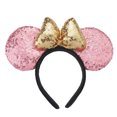 thumbnail image 1 of Diadema con lazo de lentejuelas y tambor, diseño de dibujos animados de Minnie, lentejuelas estéreo, diadema con lazo de lentejuelas de algodón, efecto 3D, estilo versátil, cómoda de llevar, 1 of 6