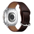 thumbnail image 3 of Lunvic Genuine Leather Watch Band for Galaxy Watch 9, Adjustable Replacement Strap with Stainless Steel Buckle and Quick Release Connectors, Darkbrown, 3 of 4