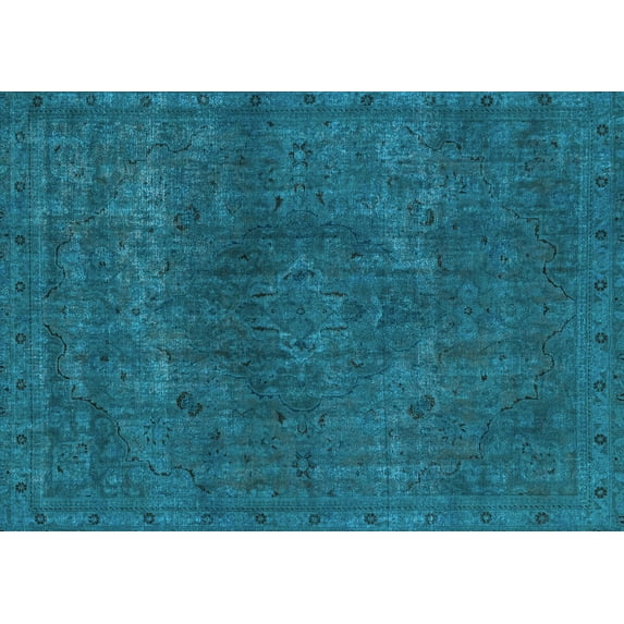 Ahgly Company Indoor Rectangle Abstract Light Blue Modern Area Rugs, 7' x 9'