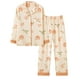 thumbnail image 1 of Gibobby Pijama mujerde de algodón Pijamas de algodón para mujer, traje fino de manga larga de algodón que se puede usar fuera de los patios grandes del hogar(Naranja,M), 1 of 2