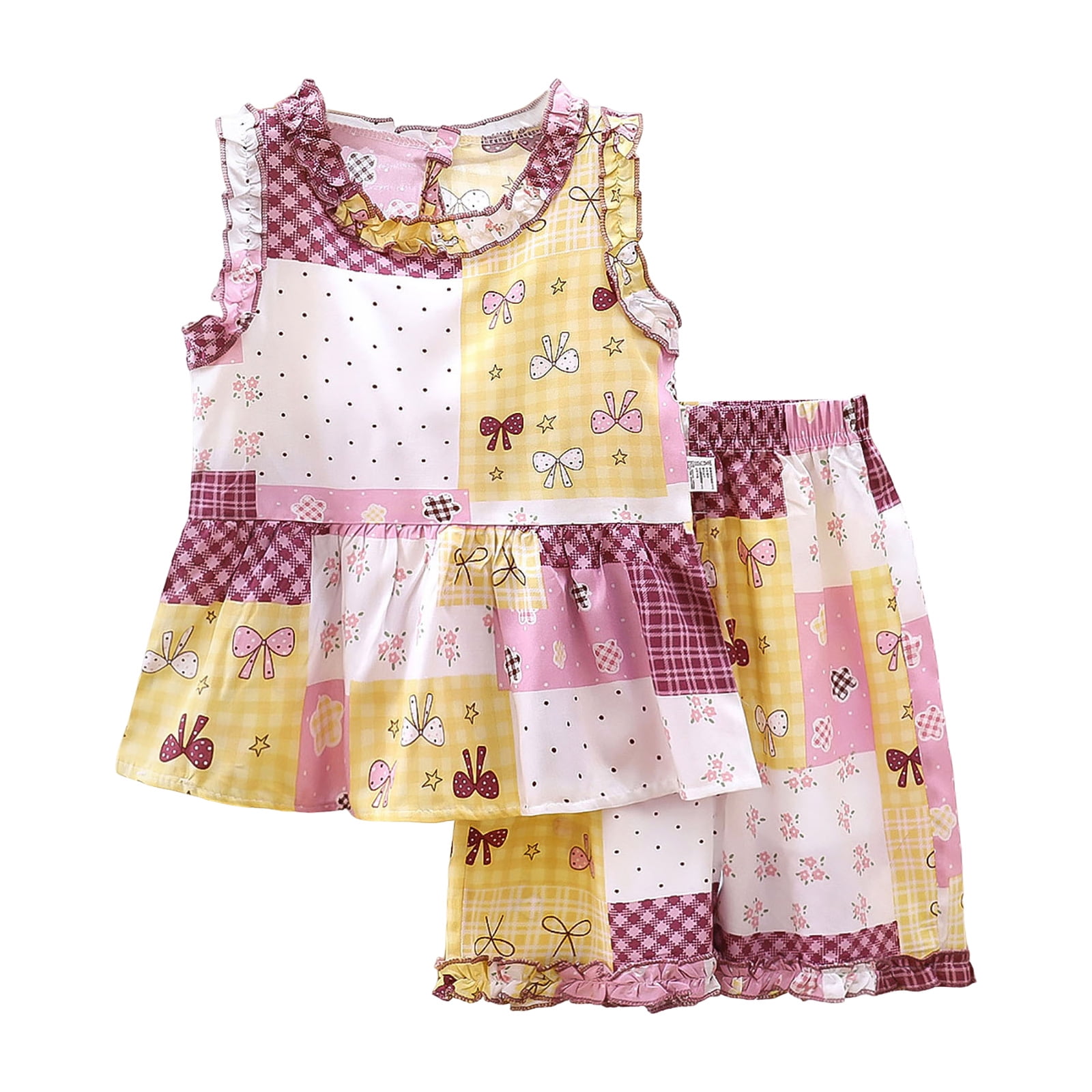 TTUHYWXI Toddler Baby Girls Sweet Clothes Outfits Colorful Flower