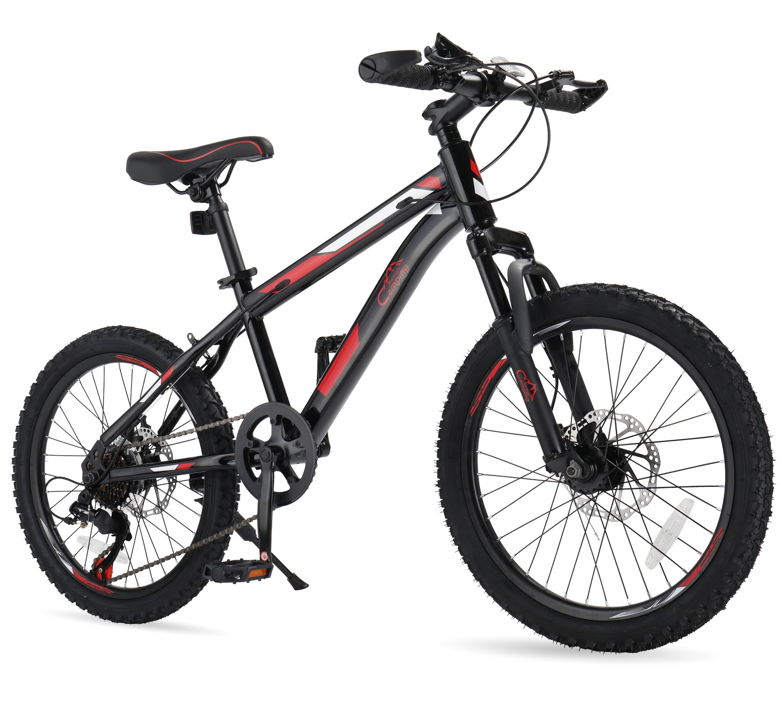 Ktaxon 20" Mountain Bike, 7 Speed Bike with Disc Brakes, Black