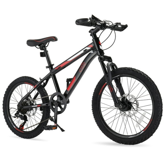 Ktaxon 20" Mountain Bike, 7 Speed Bike with Disc Brakes, Black