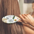 thumbnail image 3 of Romantic Floral Hair Brush, Abstract Watercolor Detangling Paddle Brush with Vintage Wildflower and Butterfly Illustration, 3 of 7