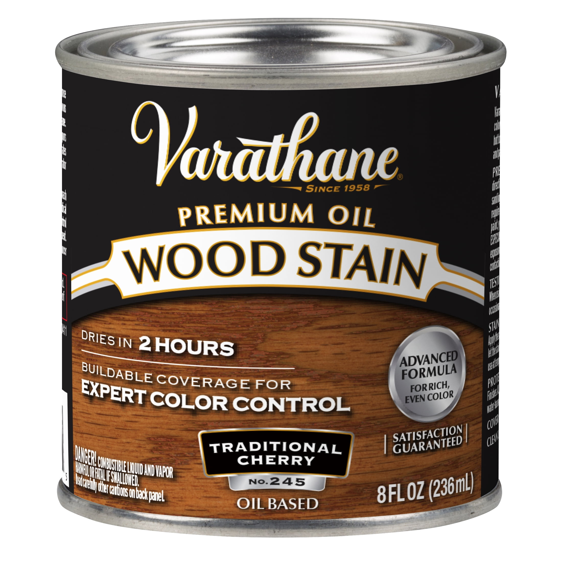4 Pack, Traditional Cherry, Varathane Premium Oil-Based Interior Wood Stain-211799, Half Pint