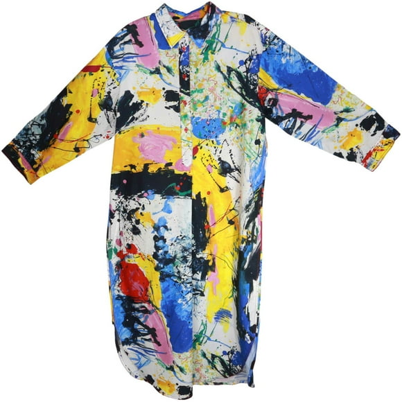 Sies Marjan Robe Chemise en Coton Imprimé Multi-Imprimé pour Femmes - m