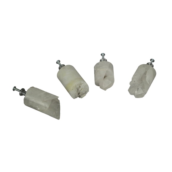 White Quartz Crystal Core Drawer Handle Cabinet Pull Furniture Decor Set of 4 XL