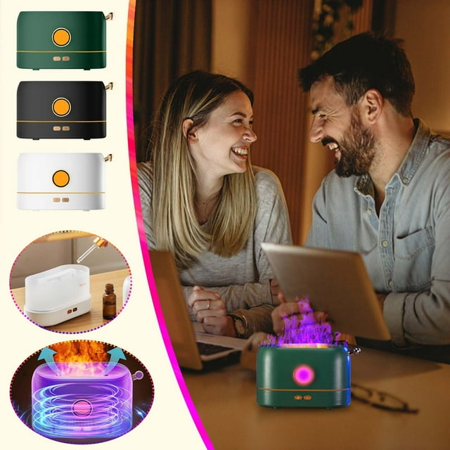 Ganfancp Difusor de Aroma de Llama Oficina Dormitorio Control Remoto Humidificación Purificación Difusor【Red And Blue Flame】. Ofertas Del Día 1X Humidificador, 1X Cable Usb, 1X Manual