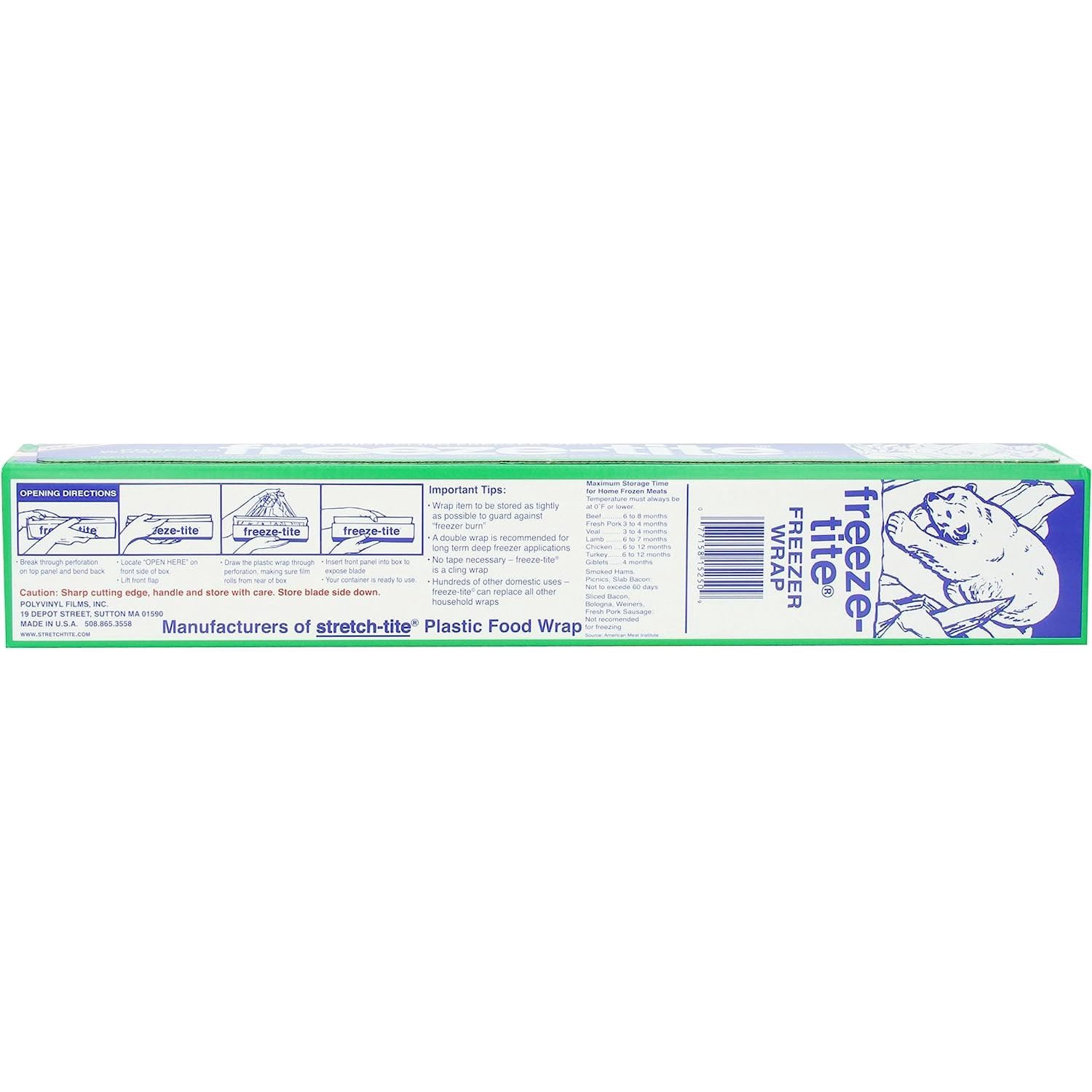 Freeze-tite Plastic Freezer Wrap, 315-Square Feet x 14 5/8-Inch Rolls,4 Count (Pack of 1)