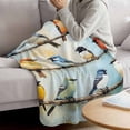 thumbnail image 3 of Colorful Birds Oil Painting Blanket Soft Cozy Warm Throw Blanket for Couch, Plush Fuzzy Flannel Fleece Blankets for Sofa, Retro Spring Birds Animals Bed Blankets Lightweight Gifts for Women, 30"x40", 3 of 9